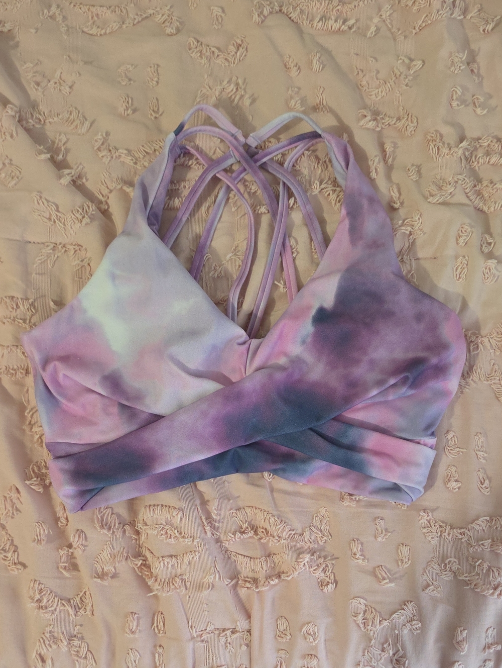 Buffbunny candy Wrap Revolution Purple Swirl Print Sports Bra - MEDIUM